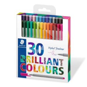 روان نویس نوک نمدی استدلر 30 رنگ جعبه مقوایی Staedtler Fineliner 30 colors